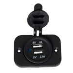 USB utičnica dual 2.1A/2.1A sa prekidačem i maskom